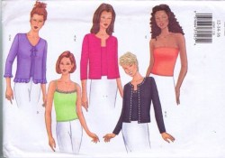 6580  BUTTERICK SO EZ KNIT CARDIGANS, TOPS STRAPS OR NOT PATTERN 12-16